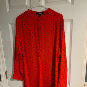 Red and black pocket dress top